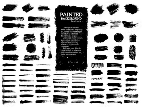 Painted grunge stripes set.