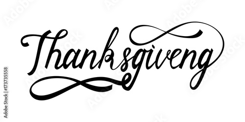 hand drawn thanksgiving lettering greeting phrase thanksgiving day