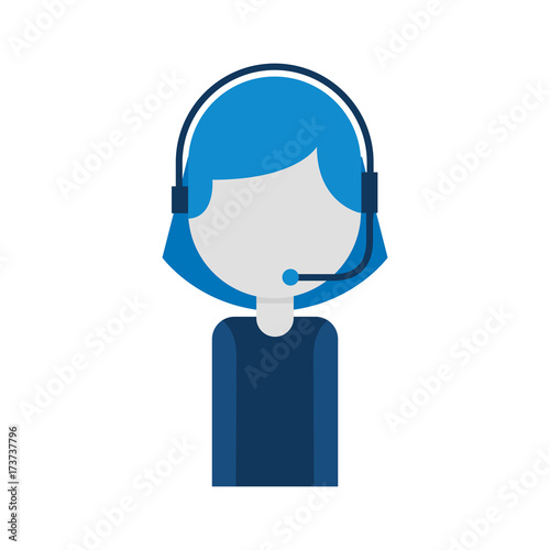 portrait of customer support operator call center worker with headset