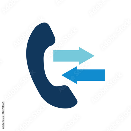 phone service help with arrows outgoing incoming call