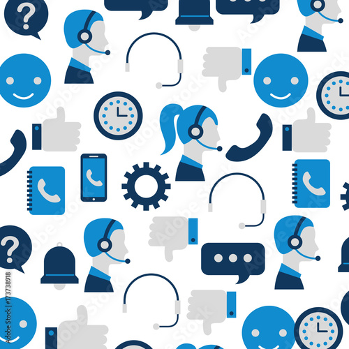 customer service support communication operator seamless pattern