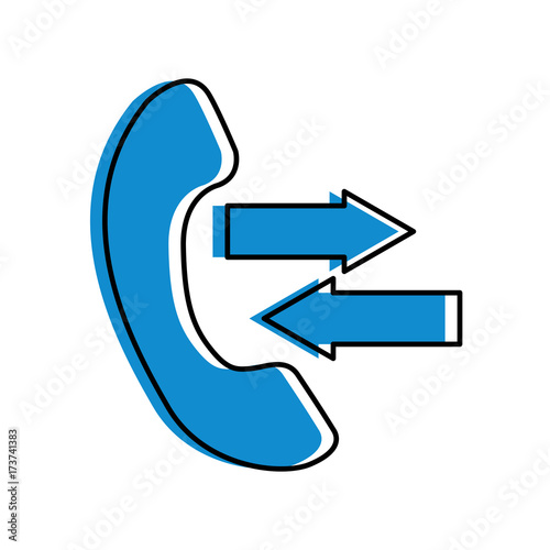 phone service help with arrows outgoing incoming call