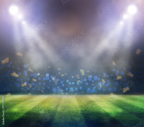 lights at night and football stadium 3D