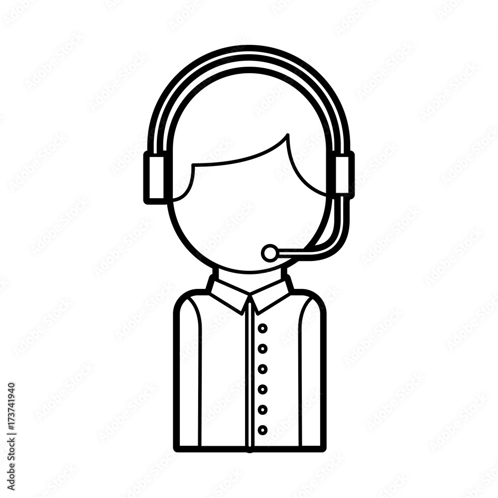 call center operator with phone headset call center operator with phone headset