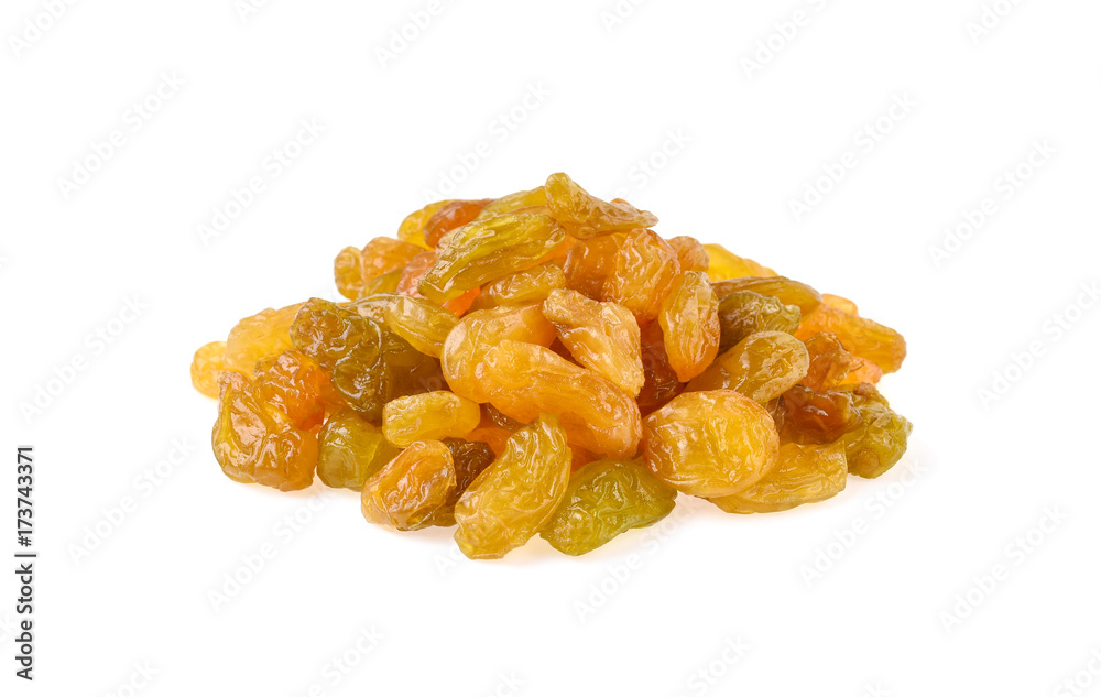 Sweet raisins on white background Sweet raisins on white background