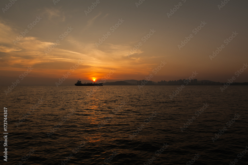 Sunset at the harbor