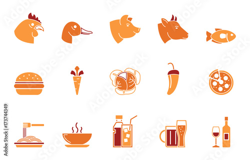 Speisekarte Iconset - Orange