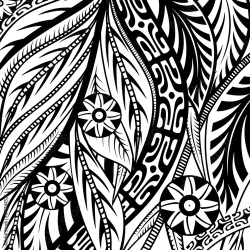 Tribal and floral pattern. ethnic pattern isolated on white background