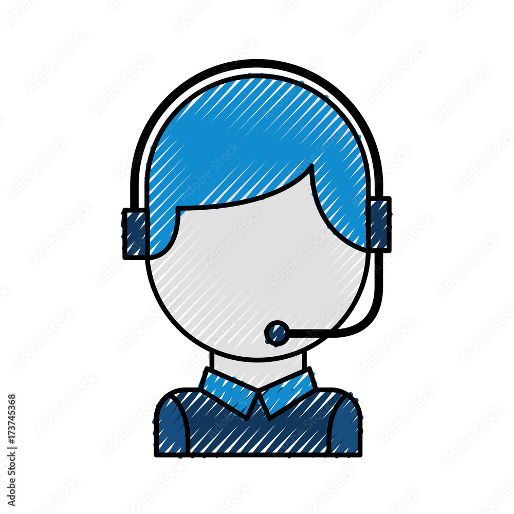 Obraz premium call center operator with phone headset