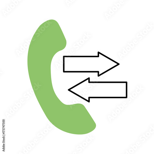 phone service help with arrows outgoing incoming call
