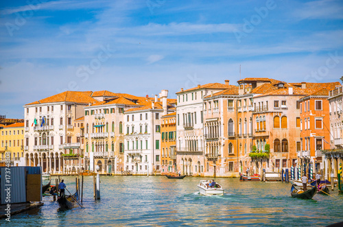 Panoramic view of famous Grand Canal in Venice  Italy