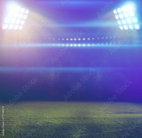 stadium in lights and flashes 3d.