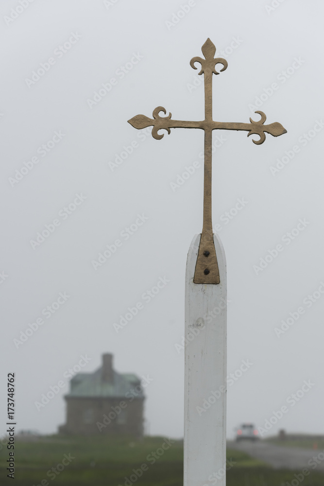 A cross at Fortress of Louisbourg, Cape Breton Island, Canada