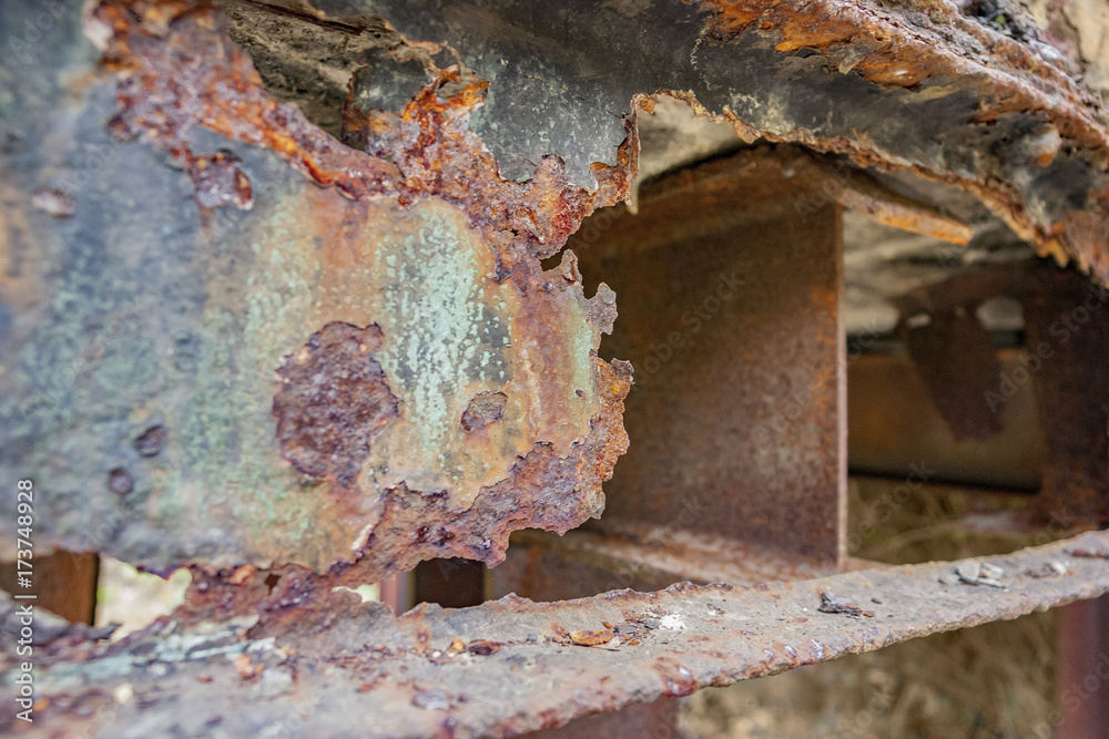 rusty steel girder detail