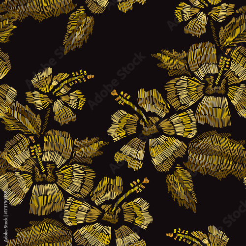 embroidery floral seamless pattern