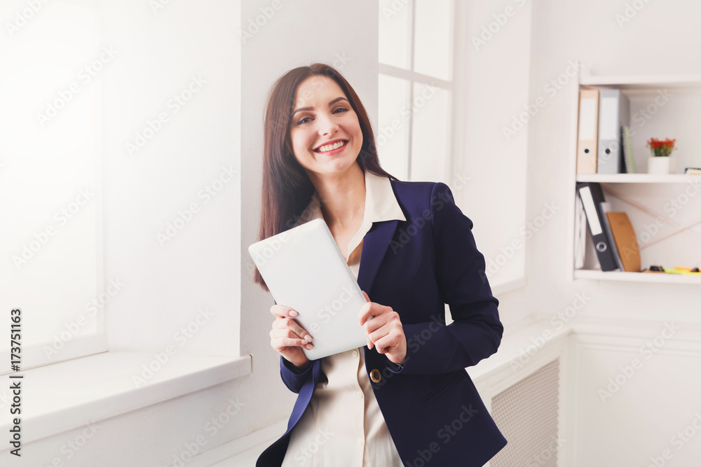 Business woman with digital tablet, communication Business woman with digital tablet, communication