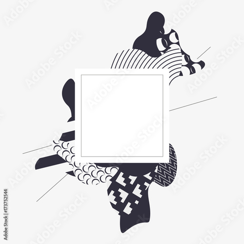 Abstract  geometric composition with white frame