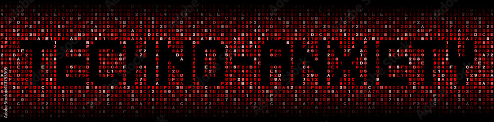 Techno-anxiety text on hex code illustration