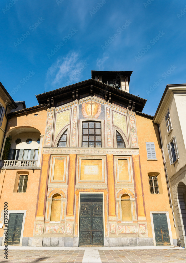 Front facade of the Basilica di San Giacomo in Como, Italy - a 16th century church