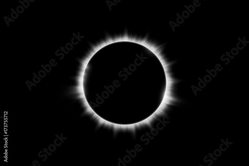 Total solar eclipse vector illustration