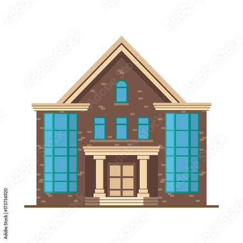 Vector library, flat design. The house is urban.