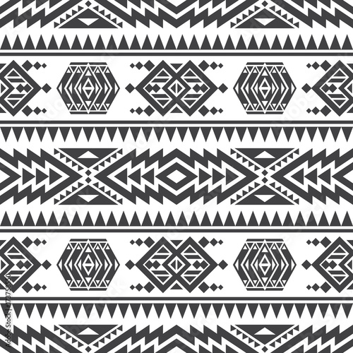 American aztec vector seamless texture. Native tribal indian repetitive pattern