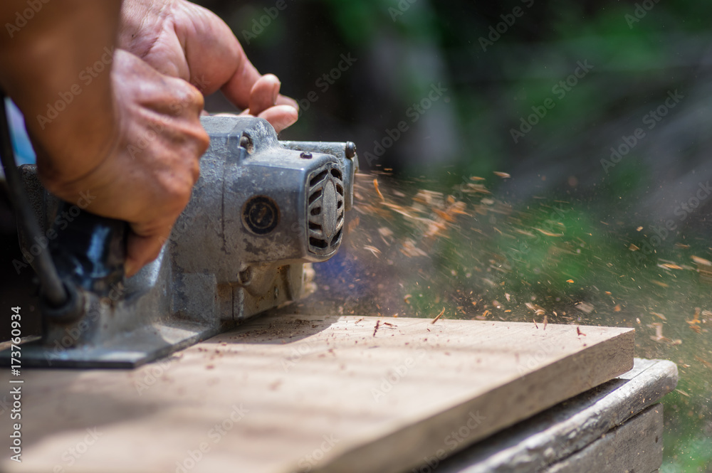 Hands of technicians and polishing machines