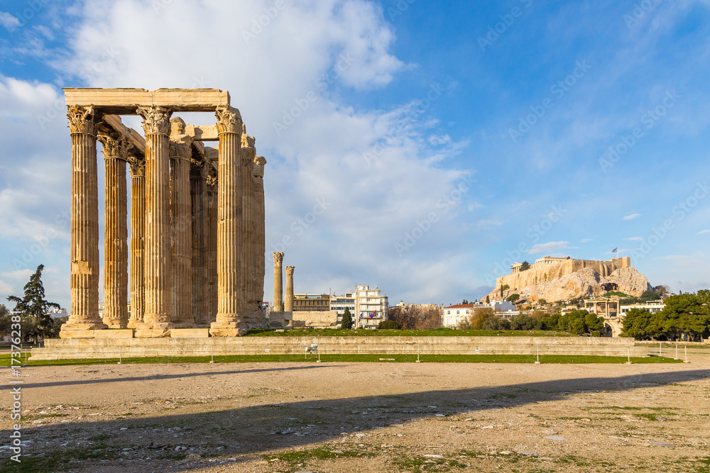 Temple of Olympian Zeus in Greek capital city Athens.