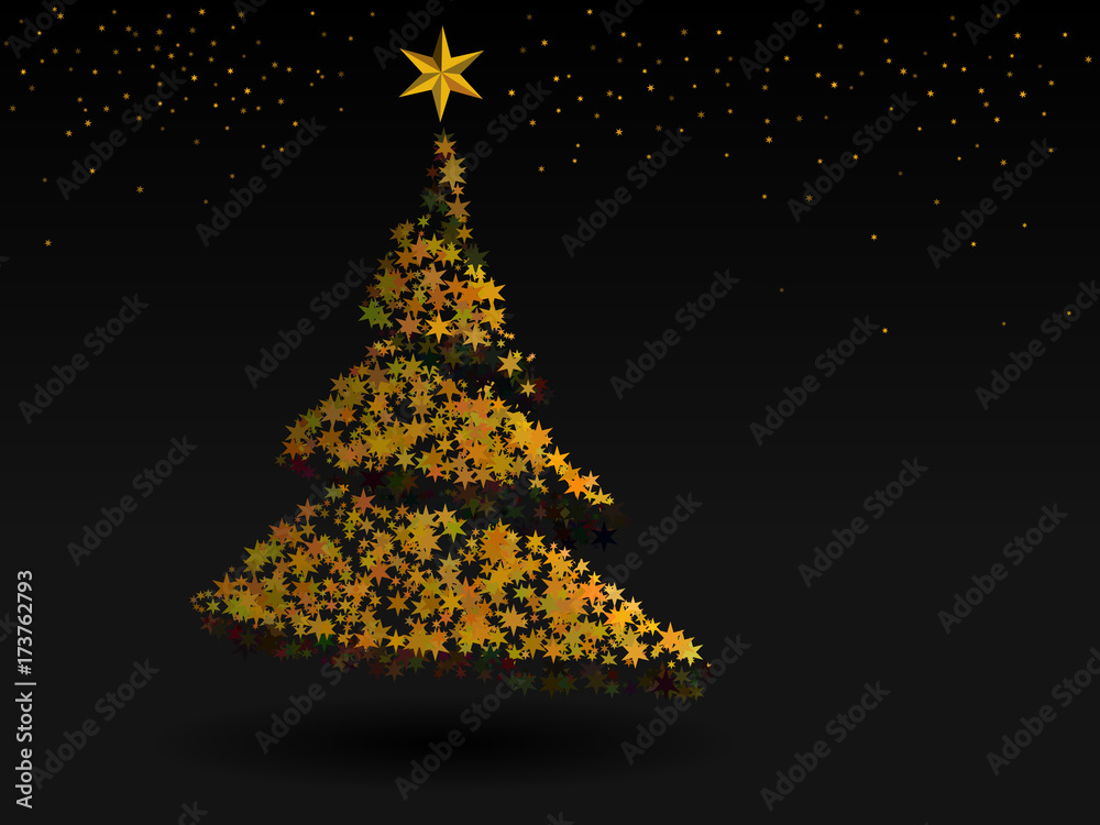 Astract Christmas tree from orange stars.