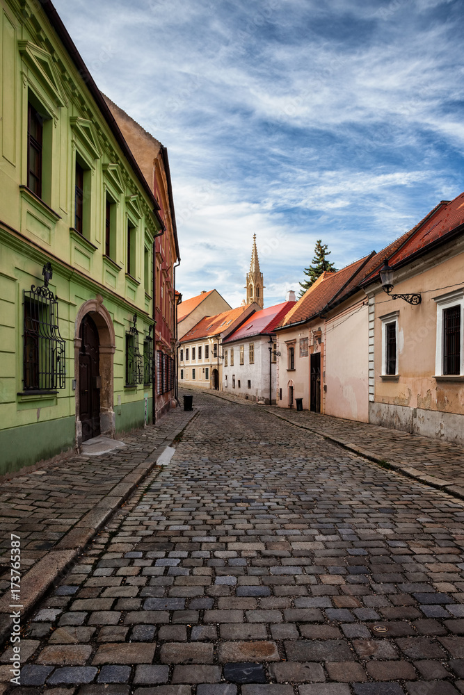Street and Houses in Bratislava Old Town in Slovakia