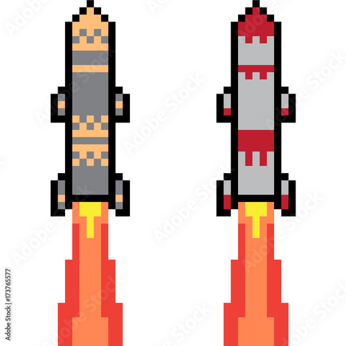 vector pixel art missile