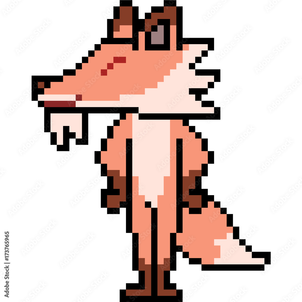 Fototapeta premium vector pixel art monster fox