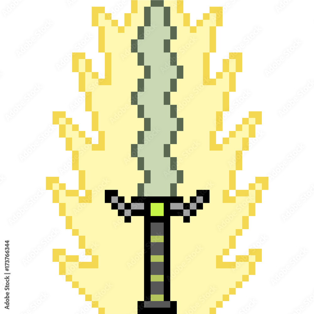 vector pixel art sword fantasy