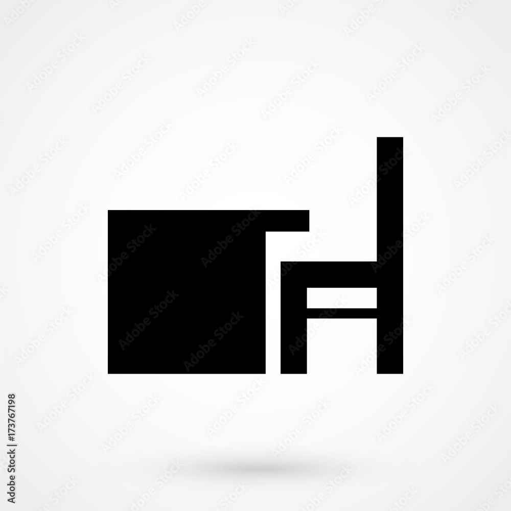 Office icon, table and chair Office icon, table and chair