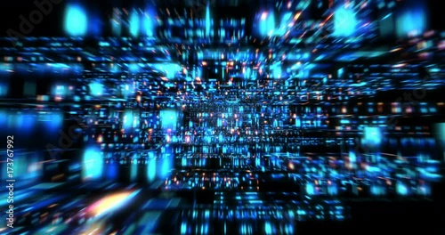 3D Futuristic abstract background. Motion graphic for abstract data center, server, internet, speed. Loop at 4K resolution.