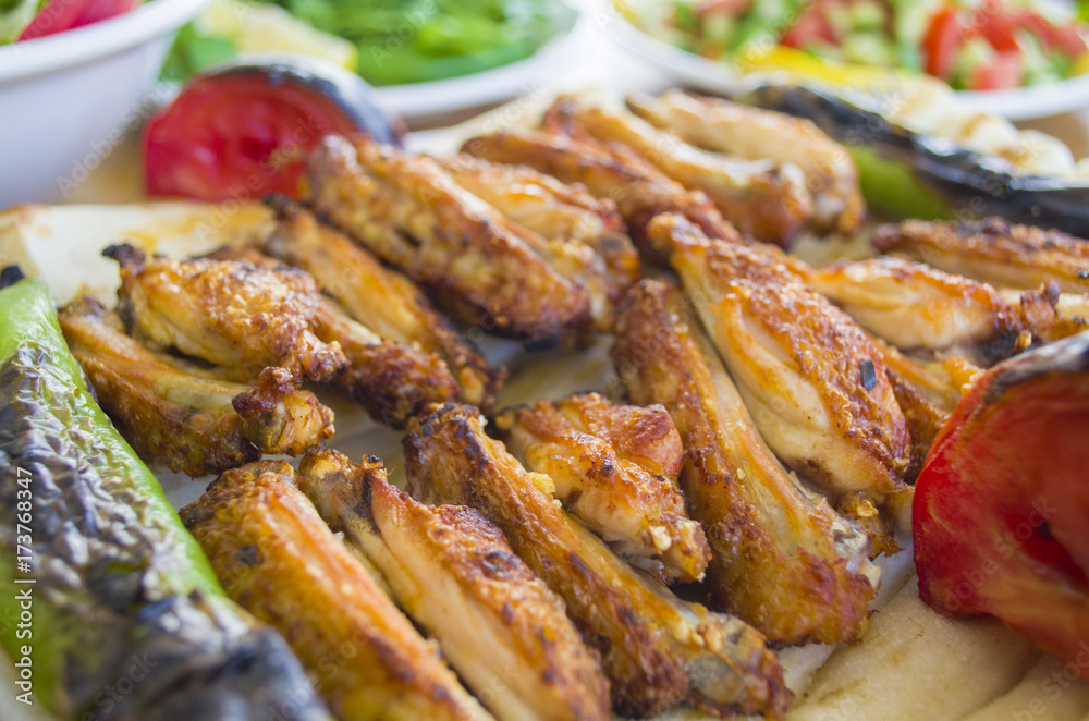 chicken wing shish kebab menu