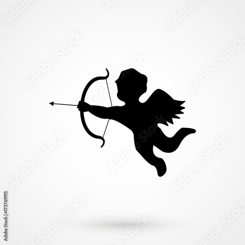 Silhouette of Cupid. Vector illustration