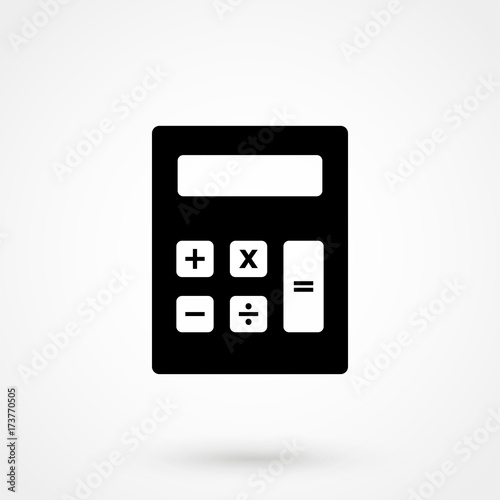 Calculator icon, black isolated vector illustration.