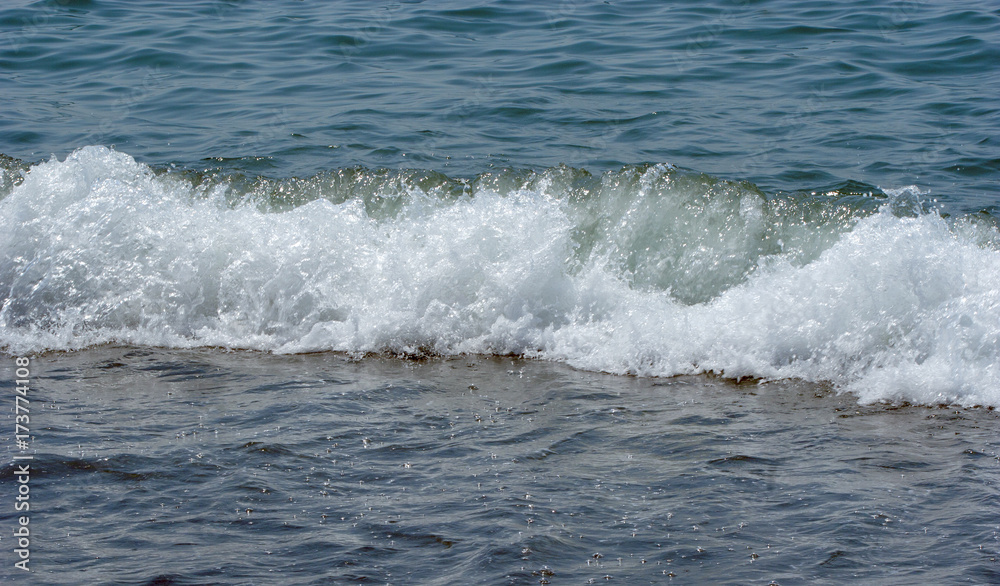 Small waves on the sea coast