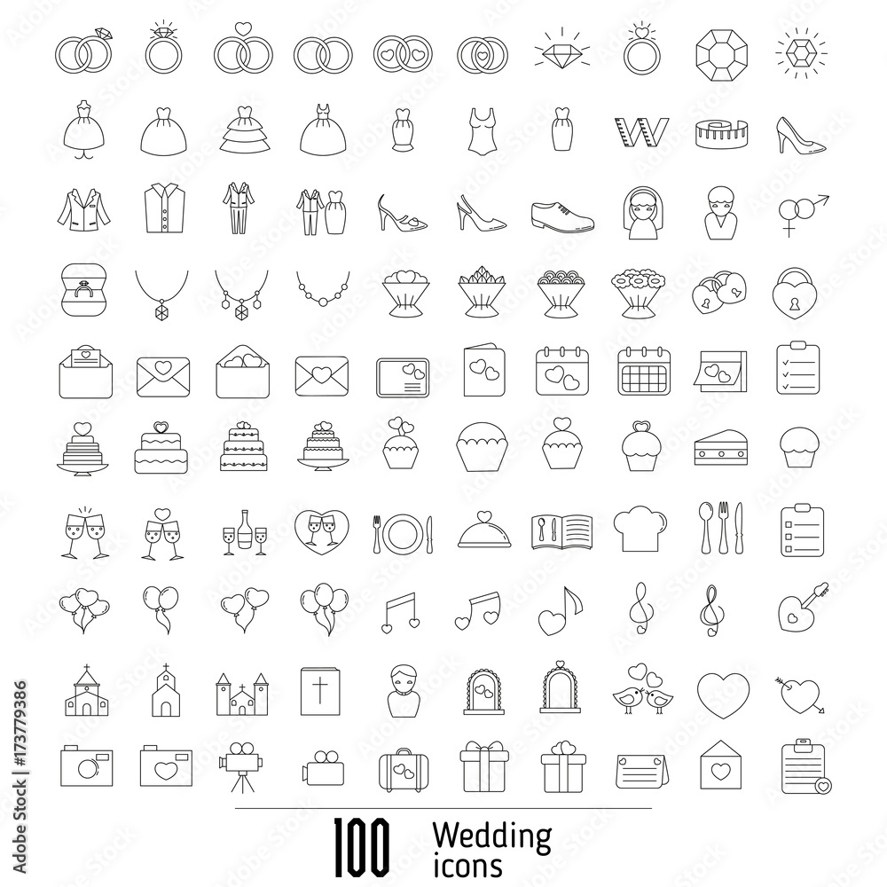 Outline web icon set Outline web icon set
