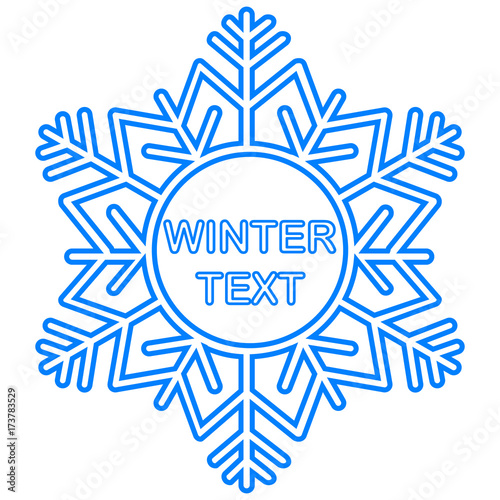 Snowflake frame. Winter theme. New Year s and Christmas. Vector Image.