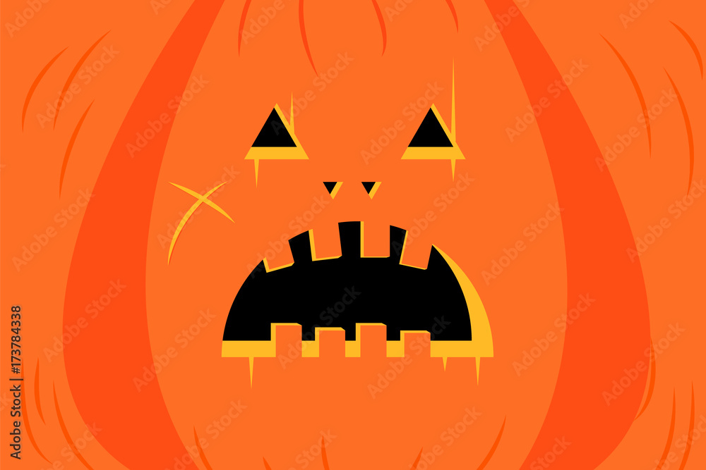Fototapeta premium background with pumpkin face, vector