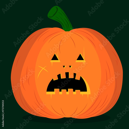 Scared pumpkin, vector