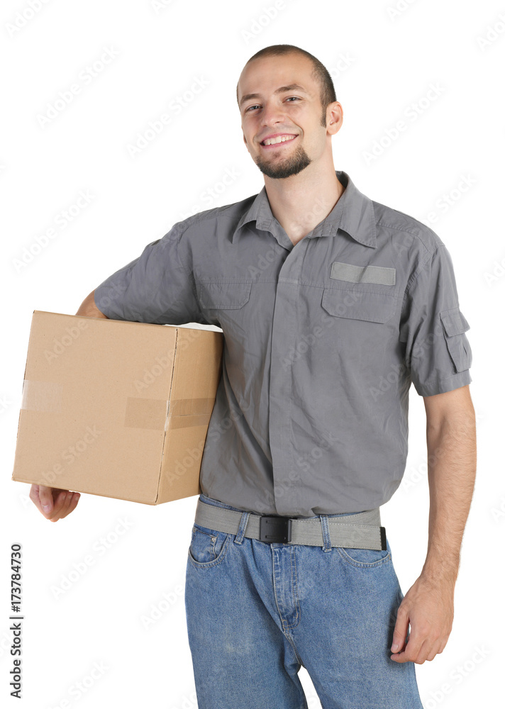 Delivery guy with box Delivery guy with box
