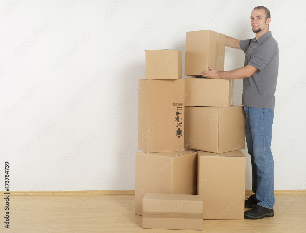 Delivery guy with boxes Delivery guy with boxes