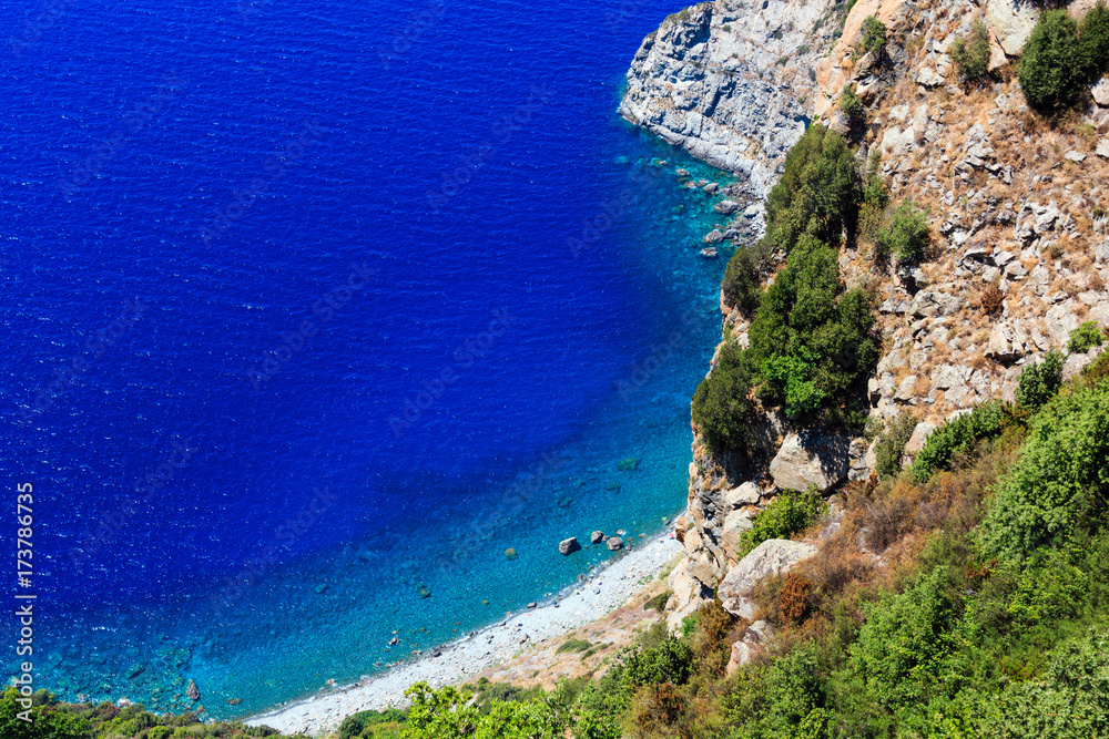 Sea coast view from Saint Elia mount top