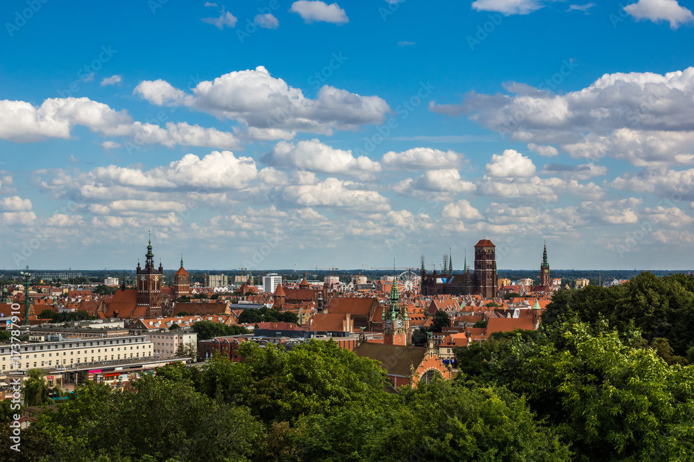 View on beautiful Gdansk city, Pomorze, Poland