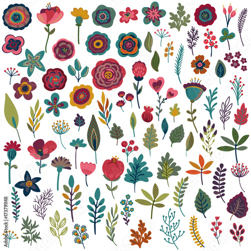 Vector collection of autumn nature elements