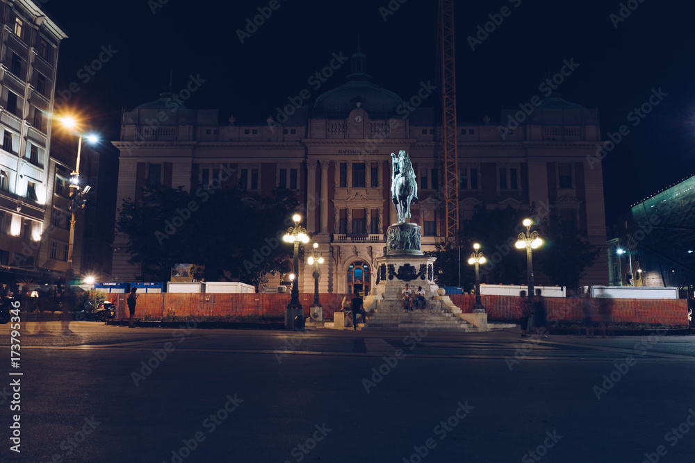 Prince Mihailo Monument in Belgrade. It is located in the main Republic Square in Belgrade, Serbia.