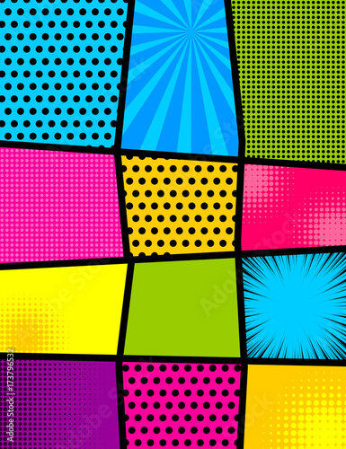 Pop art comics book magazine cover template
